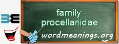 WordMeaning blackboard for family procellariidae